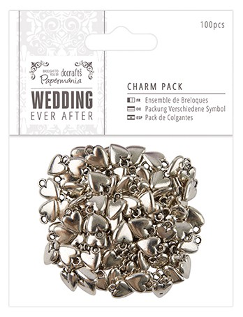 Металлическая подвеска "Сердечко", цвет Серебро, 1 штука (Docrafts)