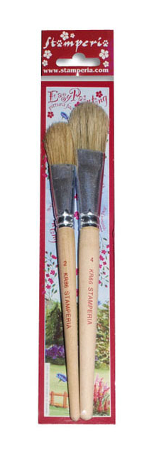 Набор кистей из натуральной щетины, 2 шт.: 20 мм, 25 мм (Stamperia)