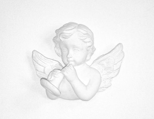Украшение из гипса "Ангелочек с дудочкой"