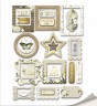 Набор рамочек и тэгов с золотым фольгированием из коллекции "Tenderness", 25 штук (Скрапмир, Украина)  