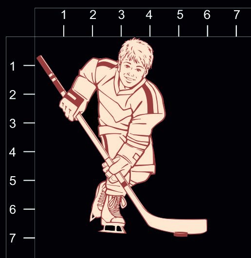 Фигура из чипборда "Хоккеист" с лазерной гравировкой (By Mama Yaga, Россия)