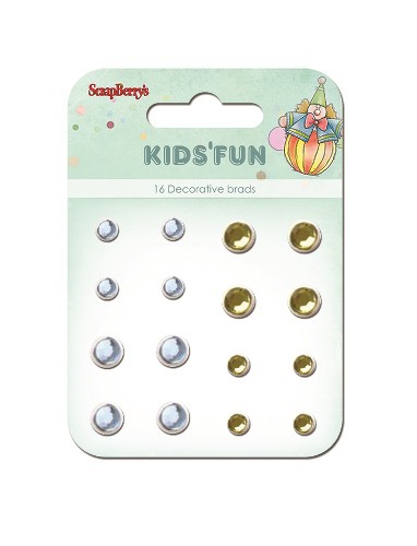 Набор хрустальных брадс из коллекции "Забава", цвета Голубой/Зеленый, 16 шт. (Scrapberry's)