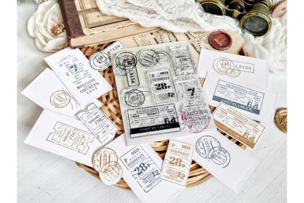 Набор силиконовых штампов "Фрагменты прошлого №1" (AgiArt)  