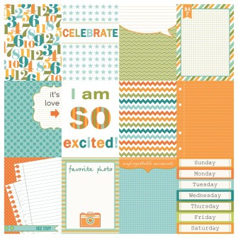 Бумага из коллекции "День за днём" для разрезания, Праздник, англ.язык (Scrapberry's)  