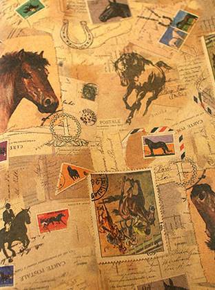 Бумага упаковочная крафт "Скачки", 1 лист 70*100 см  