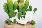 Декоративная садовая миниатюра "Шезлонг", металл, цвет белый (Rayher)  