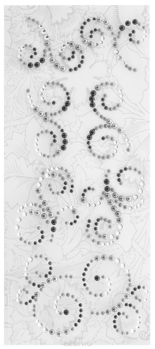 Аппликация из полужемчужинок и страз, цвет Черный/Серый/Прозрачный (Рукоделие) 