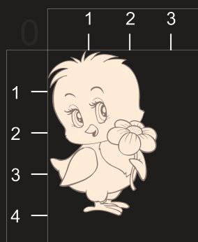 Фигура из чипборда "Цыпленок с цветочком" (byMamaYaga)