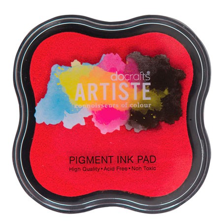 Штемпельная подушка пигментная, цвет Ярко-красный (Artiste)