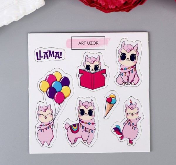 Набор высечек из чипборда "Розовая лама", 10*10 см (АртУзор)