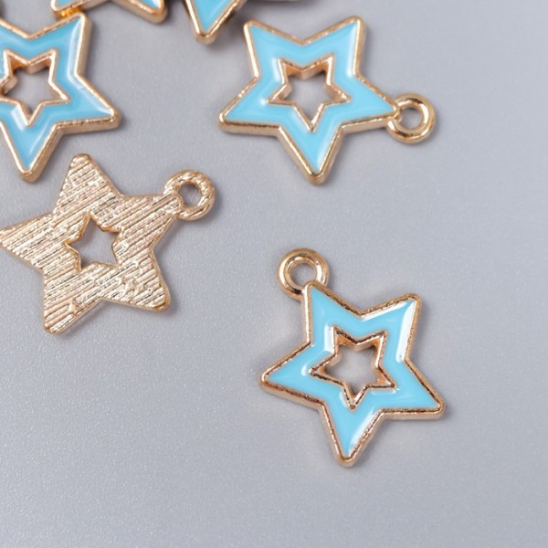 Металлическая подвеска с эмалью "Звезда", 1 шт