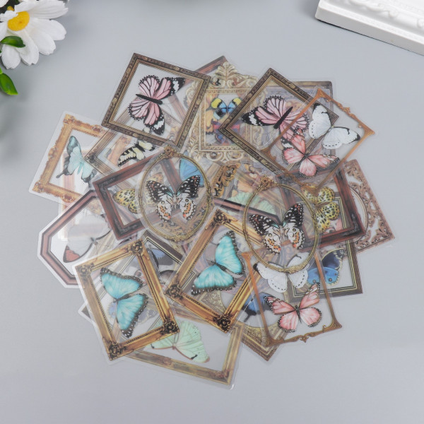 Набор ацетатных высечек на клейкой основе "Бабочки в картинах", 40 шт. (АртУзор)