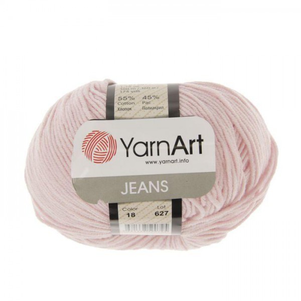 Пряжа YarnArt Jeans для вязания амигуруми, 50 г, 160 м, цвет Нежно-розовый 