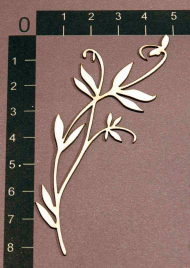 Фигурка из чипборда "Веточка садовая", 1 шт., (By Mama Yaga, Россия)