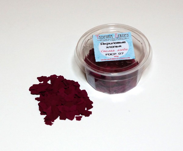 Акриловые хлопья, цвет Спелая ягода, 20 г (Фабрика декору, Украина) 