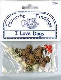 Набор декоративных элементов "Я люблю собак", 8 шт. (Favorite Findings)