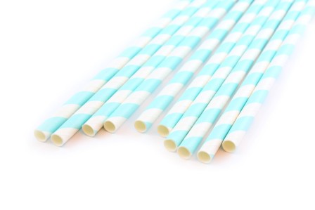 Набор бумажных трубочек для напитков, принт Завиток нежно-голубой, 10 шт. (Dolce Arti)