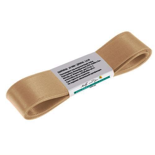 Атласная лента, ширина 20 мм, цвет Бежевый, 1 метр (Hobby & You)