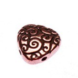 Бусина TierraCast завитки-бриолетка, 12х10 мм, античная медь, 1 шт. 