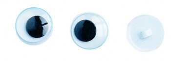 Глаза пластиковые круглые с подвижными зрачками, пришивные, D=12 мм, 10 шт. (Rayher)