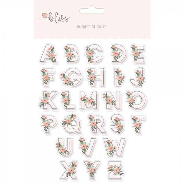 Набор паффи-стикеров "Буквы" из коллекции Bliss (My Mind's Eye) 