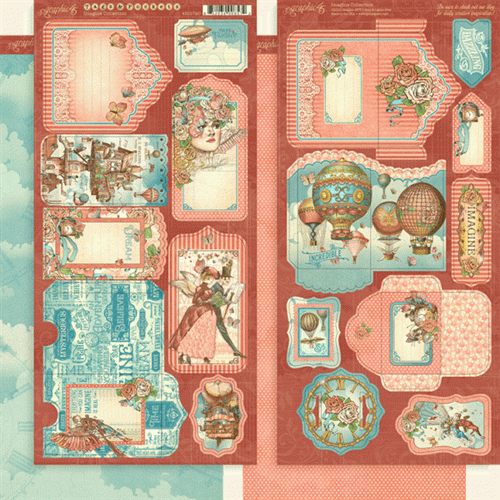 Карманы и тэги из коллекции Imagine, 2 листа (Graphic 45)  