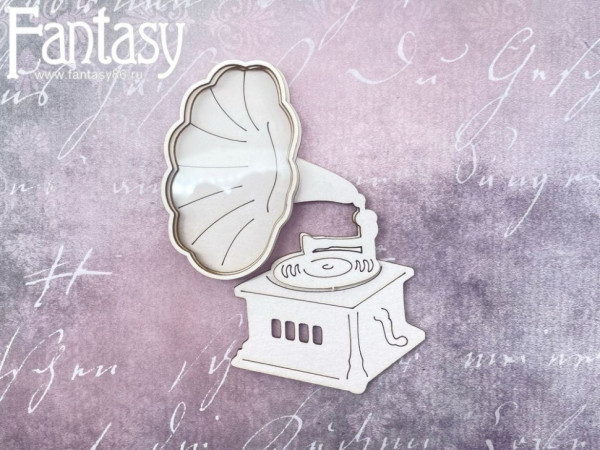 Украшение из чипборда Шейкер. Граммофон, размер 7,5*10 см, коллекция "Вдали от суеты" (Fantasy, Россия) 