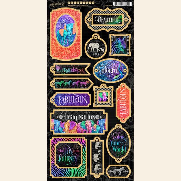 Набор вырубок из чипборда из коллекции Kaleidoscope (Graphic45) 