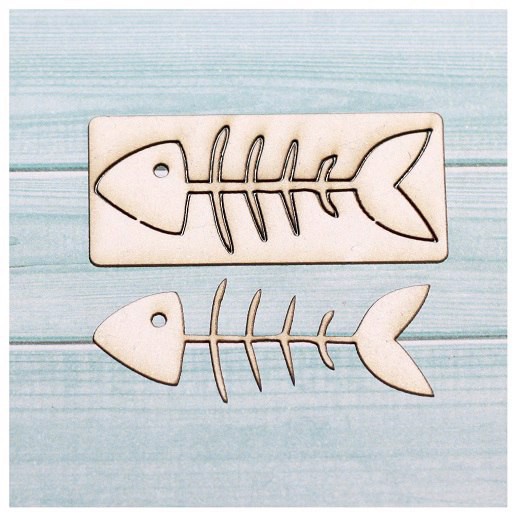 Фигура из чипборда  "Рыбья косточка", 1 штука  (Россия)  