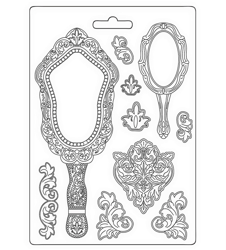 Форма для моделирования (молд) "Rose parfum specchi", размер A5 (Stamperia)