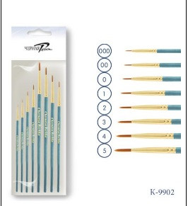 Кисть круглая, синтетика, размер в ассортименте (Черная речка)  