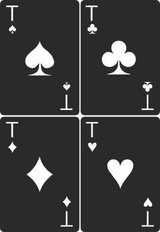 Набор фигурок из чипборда "Карты игральные", 4 штуки, цвет Серый (By Mama Yaga, Россия)