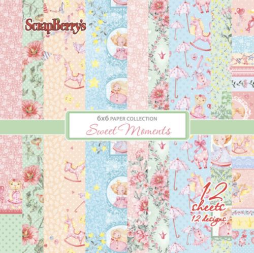 Набор бумаги 15*15 см из коллекции "Маленькая принцесса" (Sweet moments), 9 листов (Scrapberry's) 