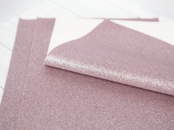Экокожа на тканевой основе, мелкий глиттер, цвет Нежно-розовый, размер А4
