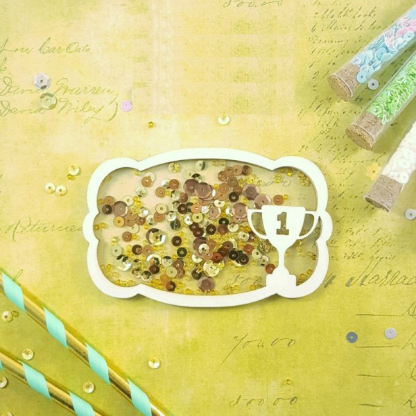 Набор фигур из чипборда Шейкер "Рамка с кубком" (Craftstory, Россия)