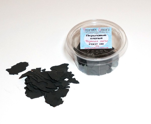Акриловые хлопья, цвет Черная ночь, 20 г (Фабрика декору, Украина)