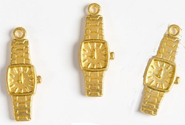 Подвеска металлическая "Наручные часы", 10х24 мм, цвет Золото, 1 шт. 