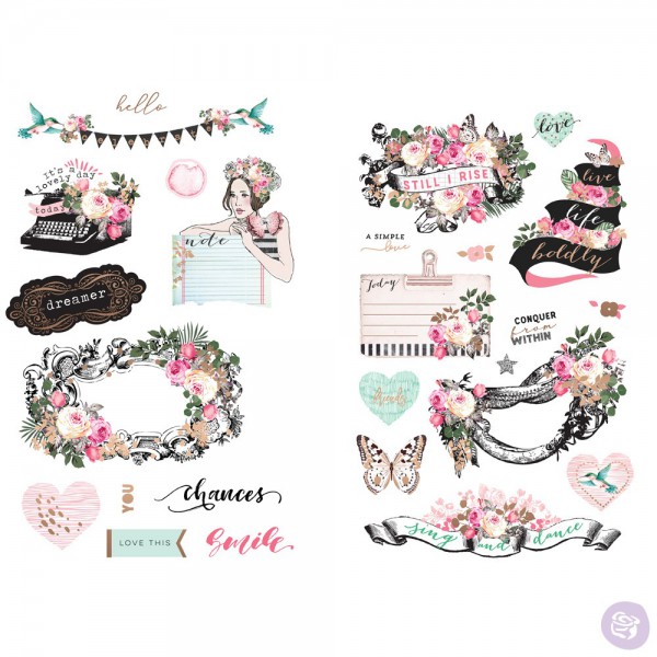 Набор чипбордовых стикеров из коллекции "Havana", 27 шт. (Prima Marketing)  