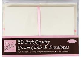 Набор заготовок для открыток с конвертами, цвет Кремовый, 10.5*14.8 см, 5 штук (Anita's)