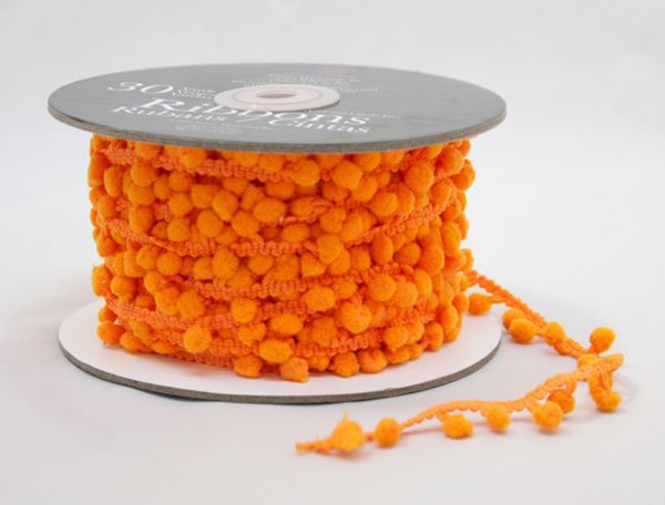 Тесьма с помпонами Мандарин, 1 ярд (91 см)  