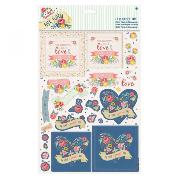 Набор бумаги и листов с высечками "Ты лучше всех", 8 листов, из коллекции "Folk Floral" (Papermania)  