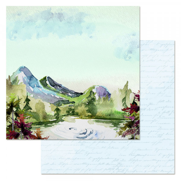 Бумага из коллекции "Путеводитель" Озеро Рица (ScrapMania)