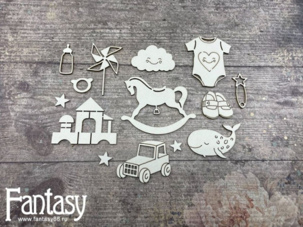 Чипборд из коллекции "Мамино счастье" Детский наборчик (Fantasy, Россия)  