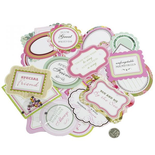 Набор высечек "Любовь и дружба", 25 шт. + стразы (Eno Greeting)