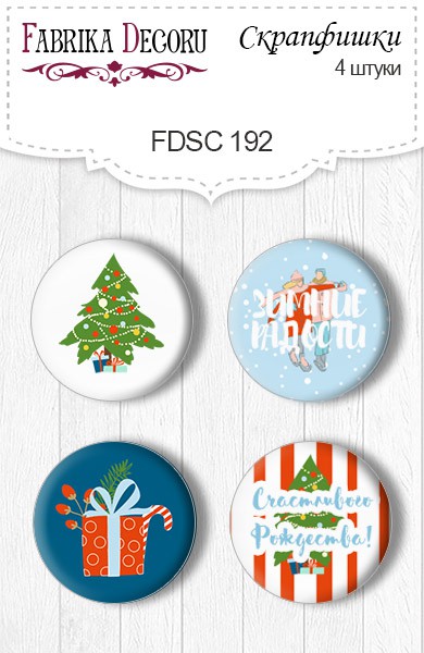 Набор скрап-фишек  #192 из коллекции Winter in the City, 4 штуки (Фабрика декору, Украина) 