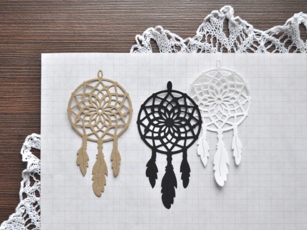 Вырубное изделие "Ловец снов", цвет по выбору Крафт/Черный/Белый