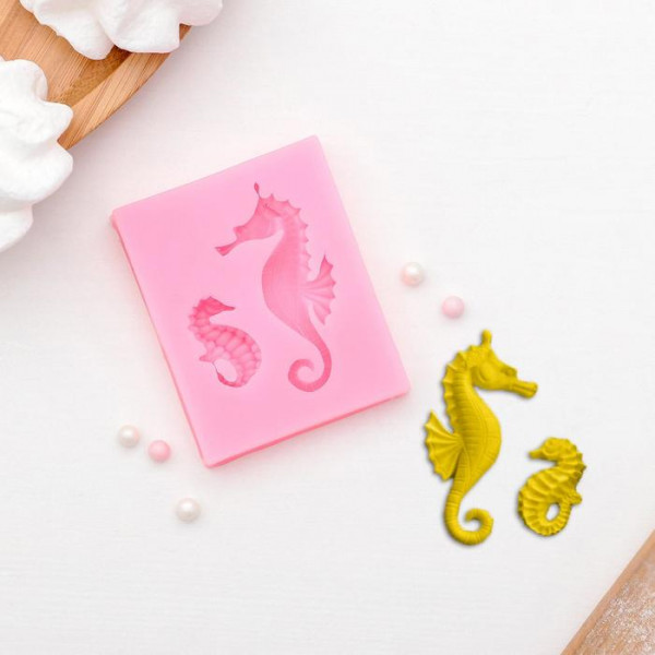 Молд для творчества "Морские коньки", пищевой силикон (Артузор)