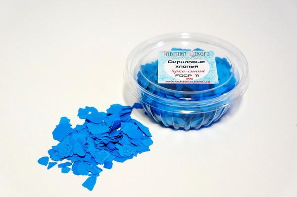 Акриловые хлопья, цвет Ярко-синий, 20 г (Фабрика декору, Украина) 