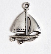 Подвеска металлическая "Парусник", 23х17 мм, цвет Серебро, 1 шт. 