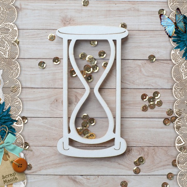 Украшение из чипборда из коллекции "Спасибо, доктор!" Шейкер. Песочные часы, размер Большой/Маленький/Мини (ScrapMania)